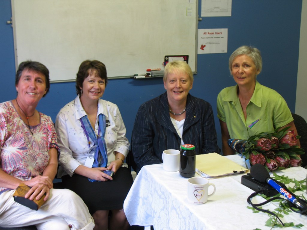 2010 IWD Breakfast: L to R, Marg McHugh, Melissa Hedges Chris Ronalds, Lynn Wallin